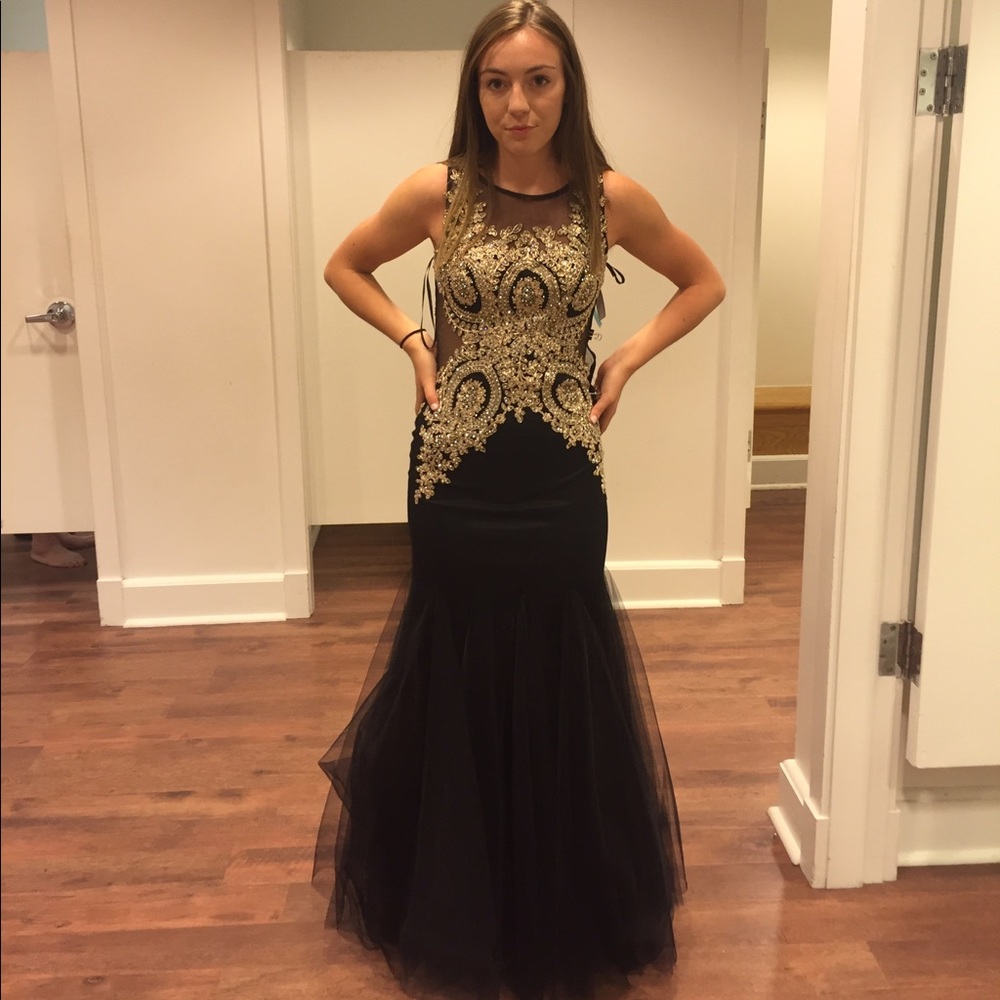 Never Worn Black and Gold mermaid Dress