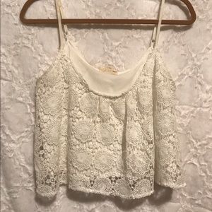 Floral lace crop top