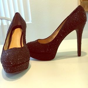 Gianni-Bini Black Crystal Heels