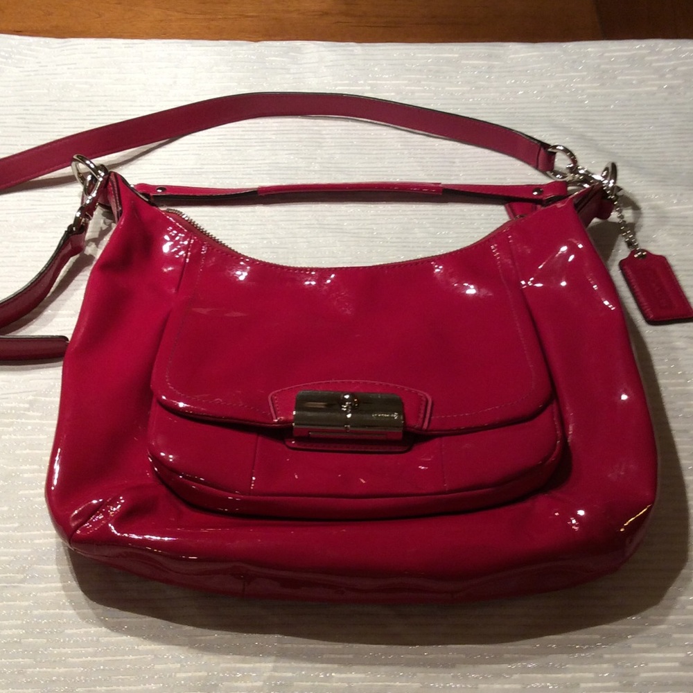 EUC Coach Hot Pink Patent Leather Satchel!