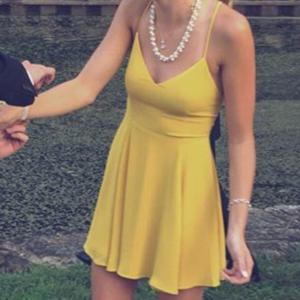 Sunshine yellow mini dress