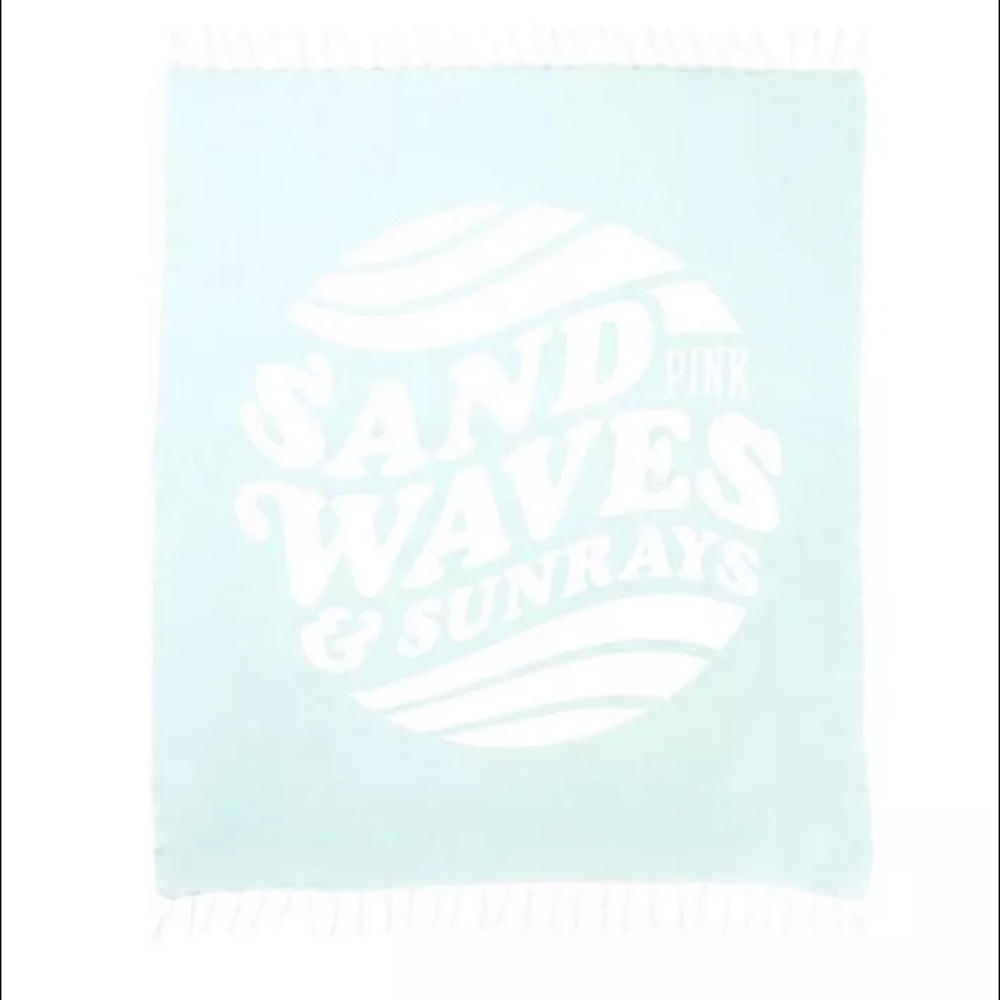 VS Pink Sand Waves & Sunrays Mint Beach Blanket