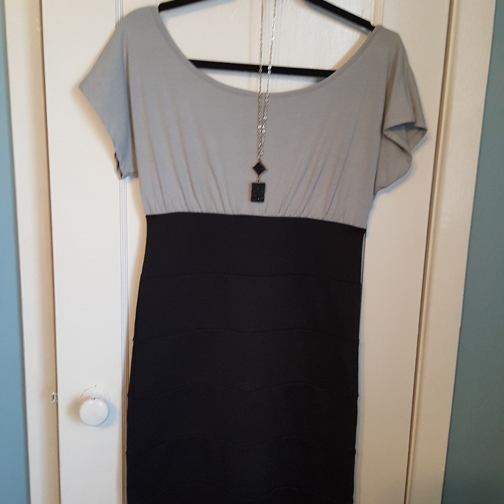 Gray and Black Dress