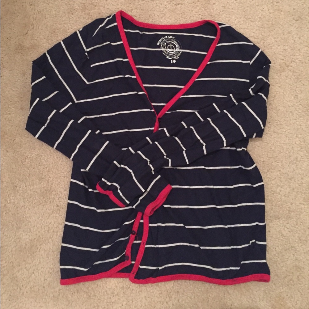 F21 men's button up sweater