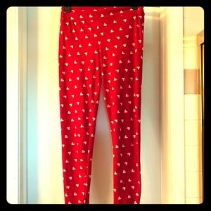 Lularoe leggings red with hearts