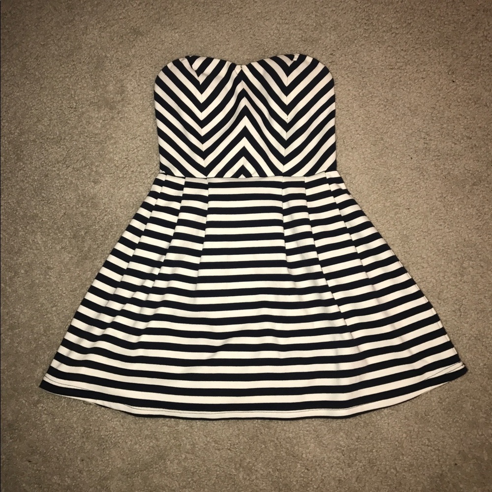 Forever 21 Navy/White Striped Dress