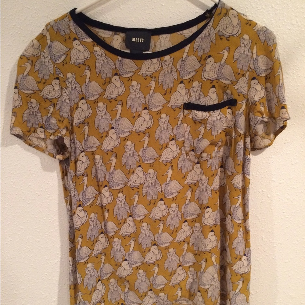 Maeve Bird Print Blouse