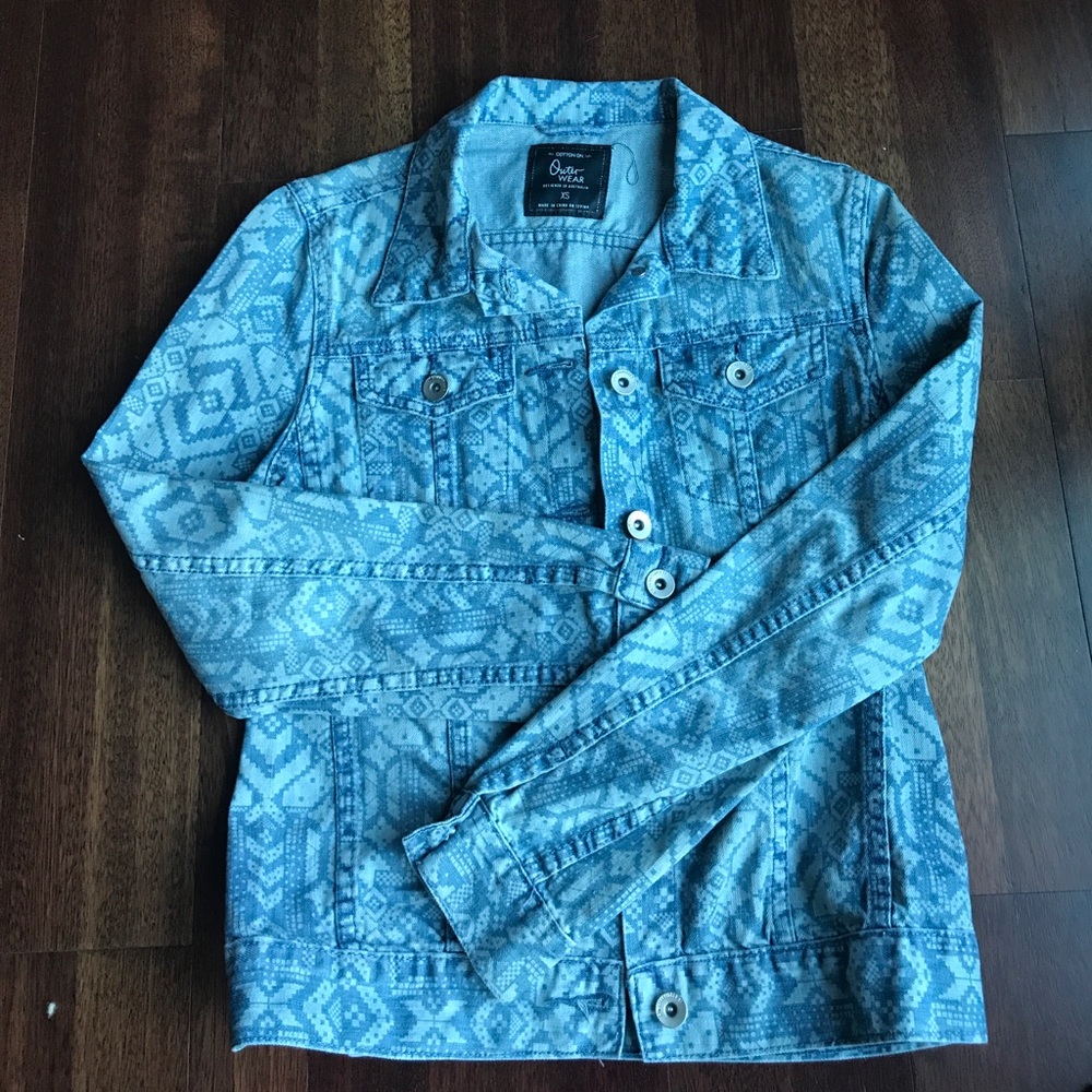 Denim print jacket