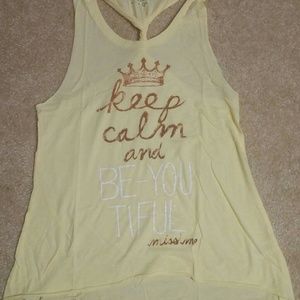 Yellow Miss Me tank nwot