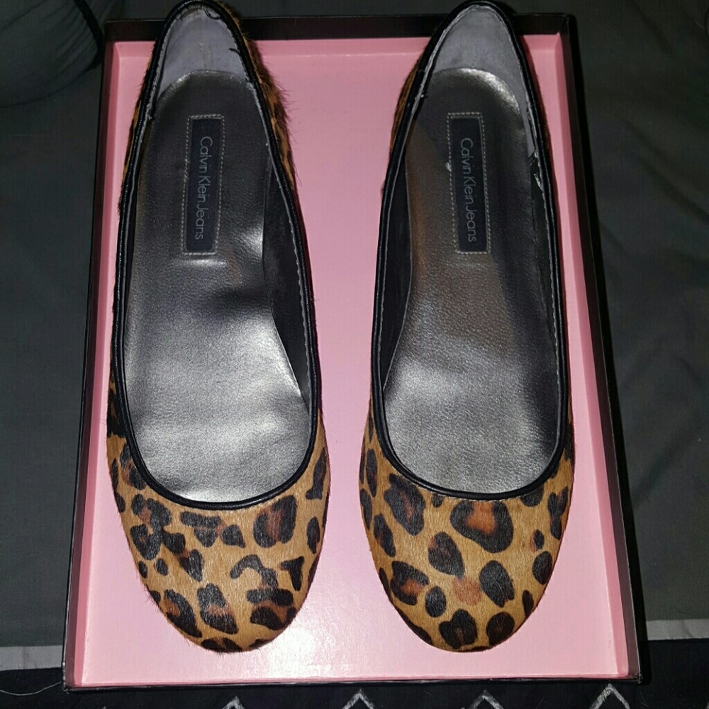 Calvin Klein Leopard Print Flats