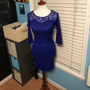 Blue lace dress