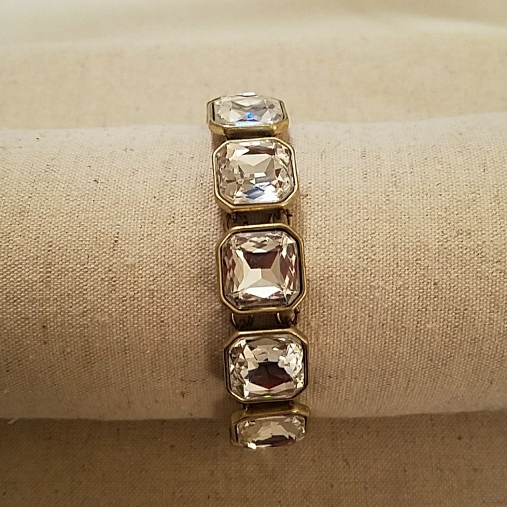 Retro glam square cut Crystal bracelet.