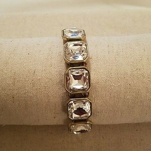 Retro glam square cut Crystal bracelet.