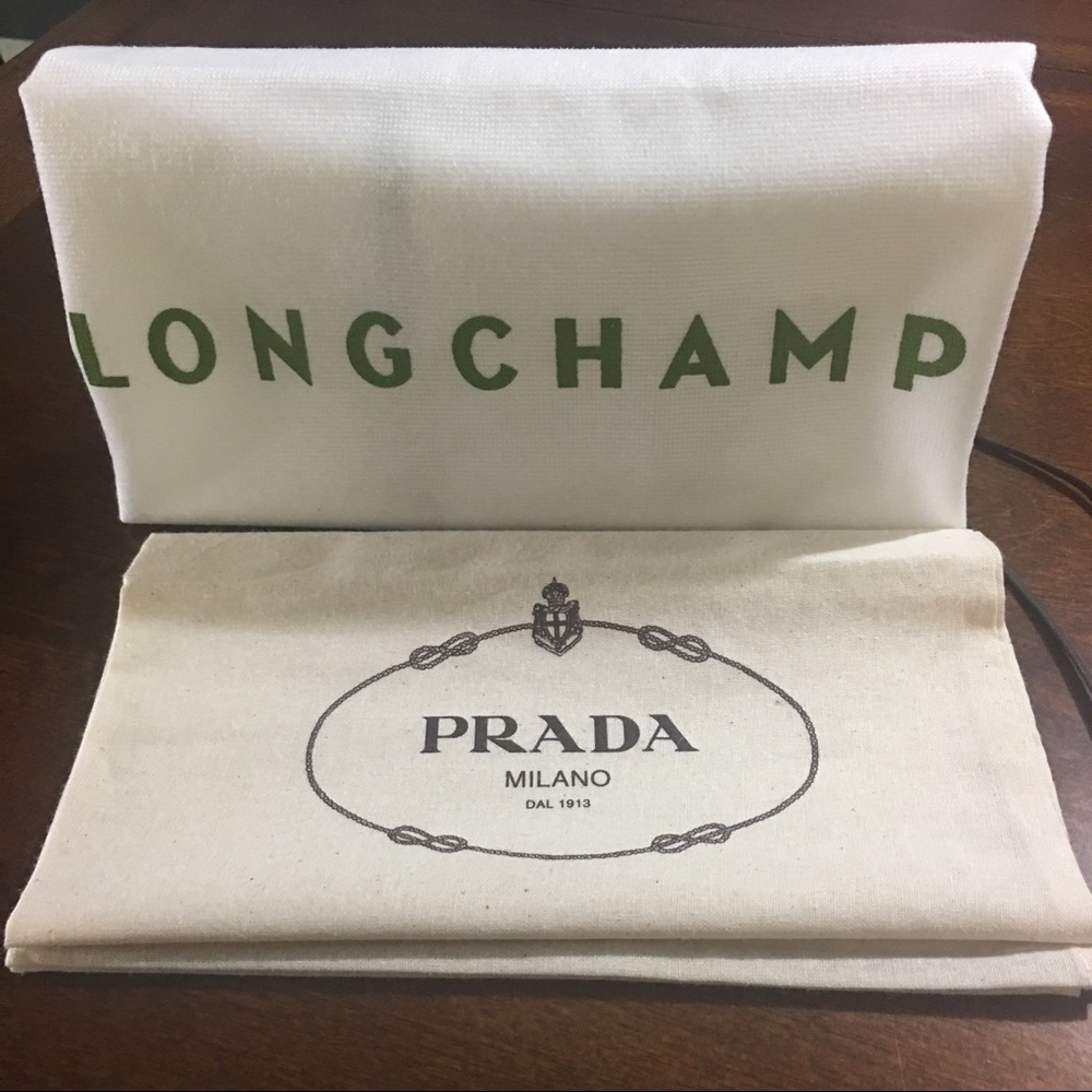 Prada and Longchamp dust bags
