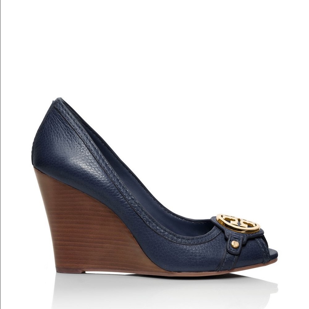 Tory Burch Newport navy leticia wedge!