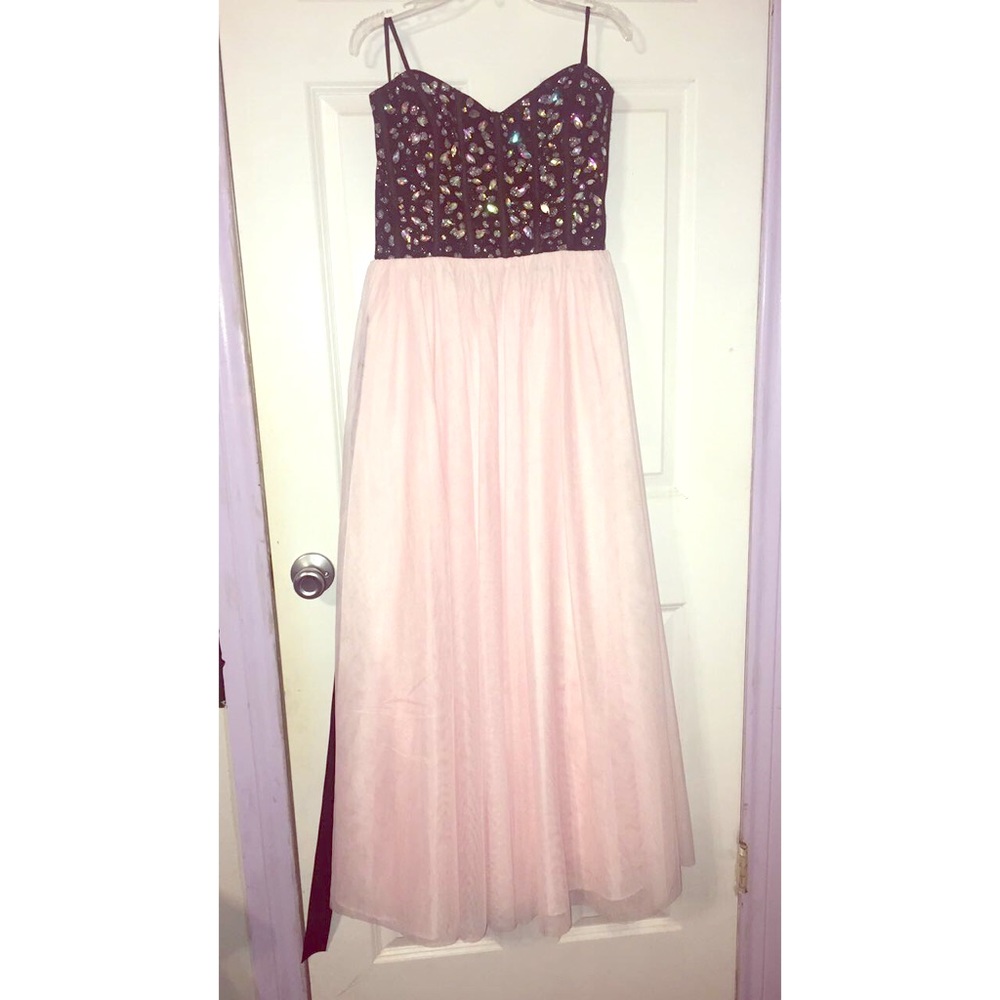 Black & pink prom dress