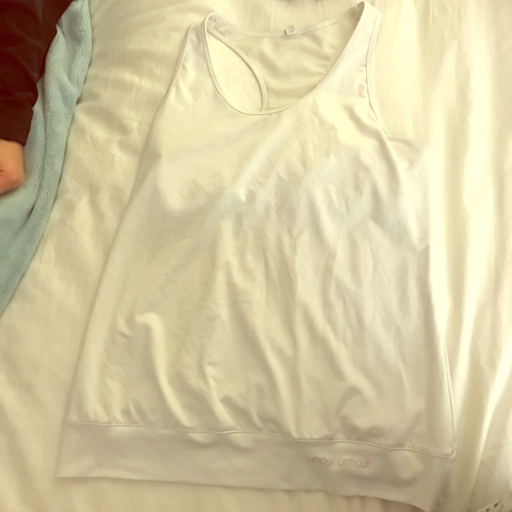 Under armor white tennis tank top