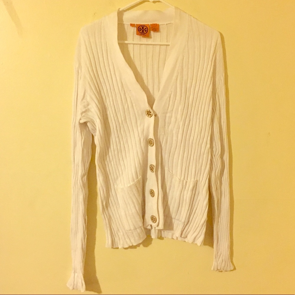 Tory Burch White Cardigan Size XL