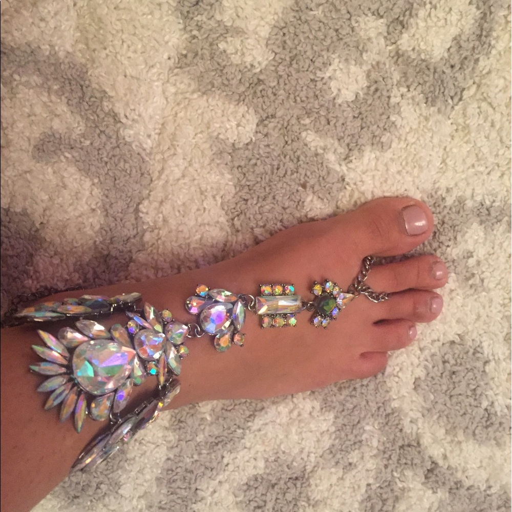 Beach rhinestone anklet