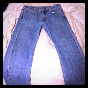 Men's Levi Strauss blue denim jeans.