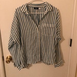 BDG blue striped business Blouse