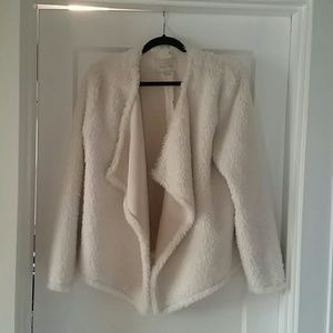 Faux shearling drape jacket