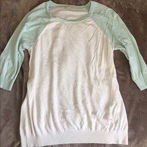 Mint and cream baseball tee