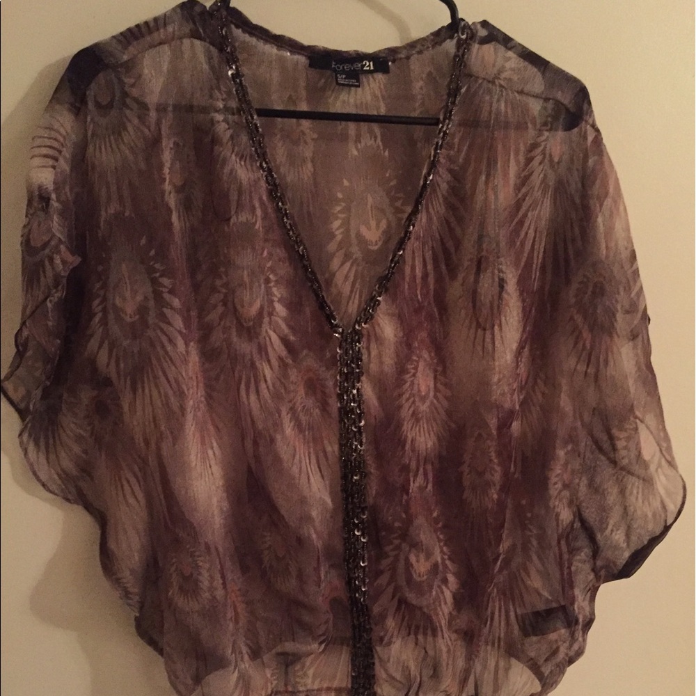 Peacock feather shirt! Size small!