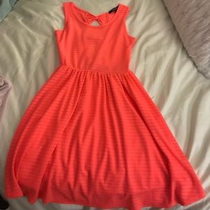 Hot pink sundress with bows