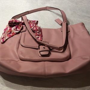 EUC Coach Pink Handbag w/ free Coach Bag Scarf!