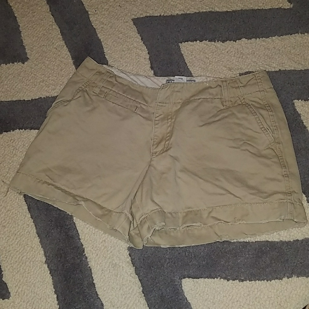 Old navy khaki shorts distressed