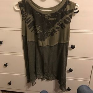 Olive green tank- we the free