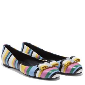 NEW ferragamo rainbow ballet flats size 8