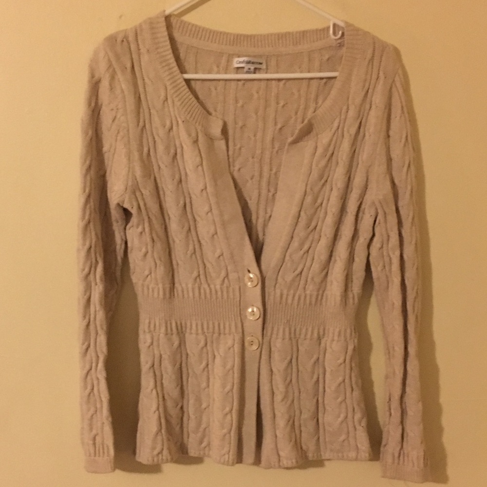 Croft & Barrow Beige Sweater Size M