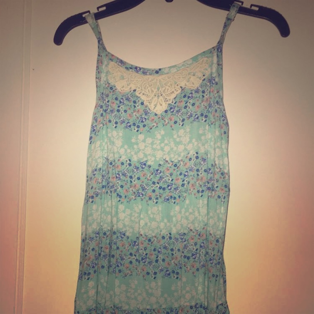 Turquoise Floral Kids Dress