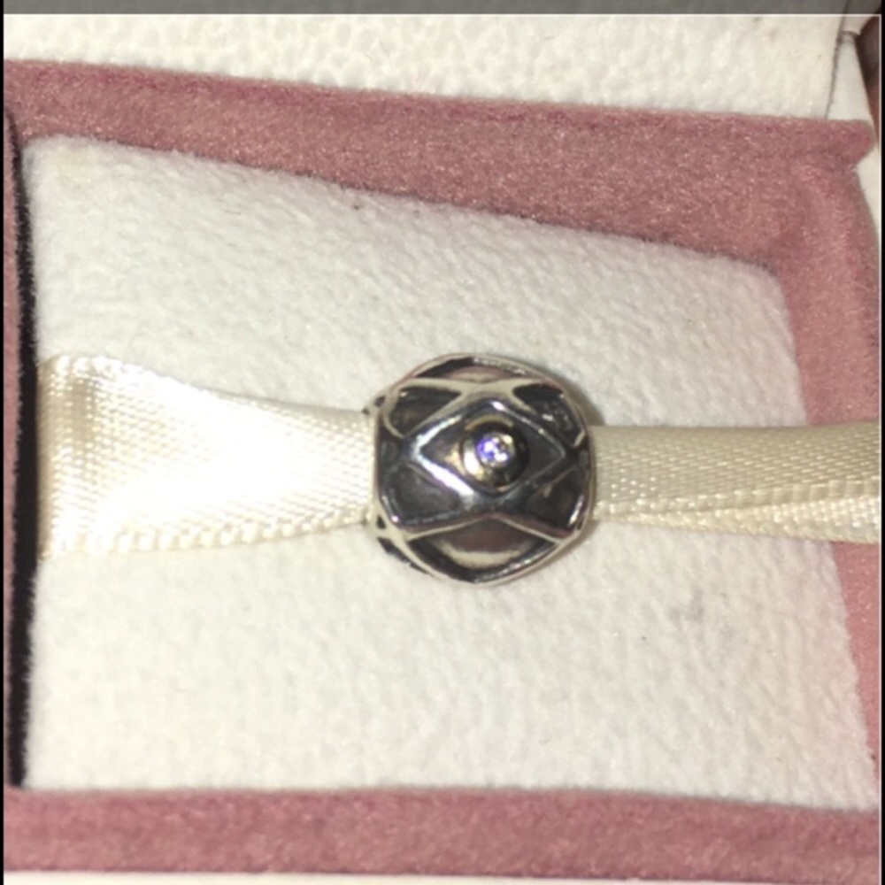 Pandora like new retired bead silver, gold, diamon