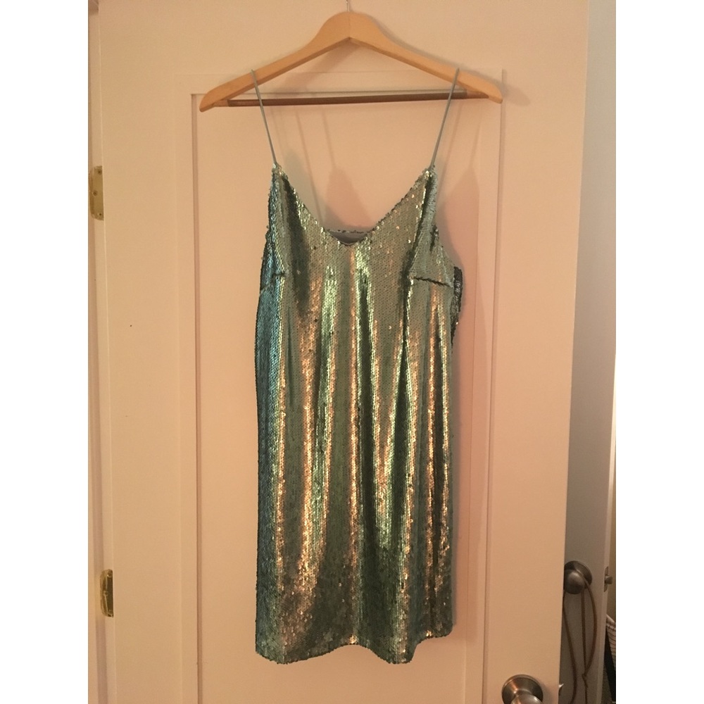 Missguided Green Sequin Dress