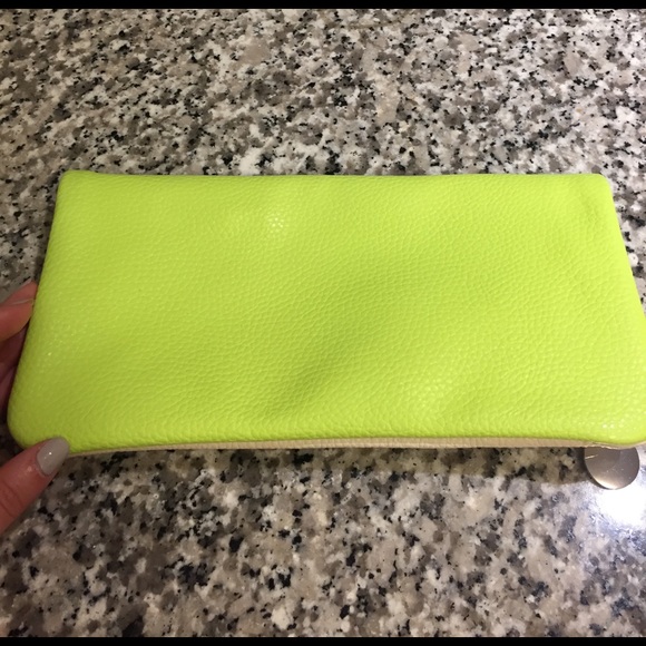 Neon and off-white color block clutch - Picture 3 of 4