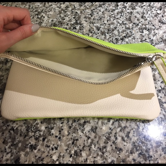 Neon and off-white color block clutch - Picture 4 of 4