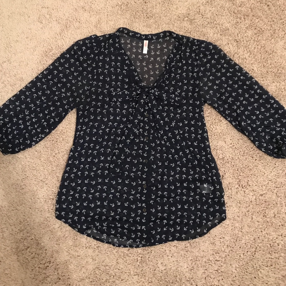 Navy anchor blouse