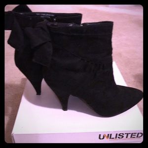 Black Booties with Bow