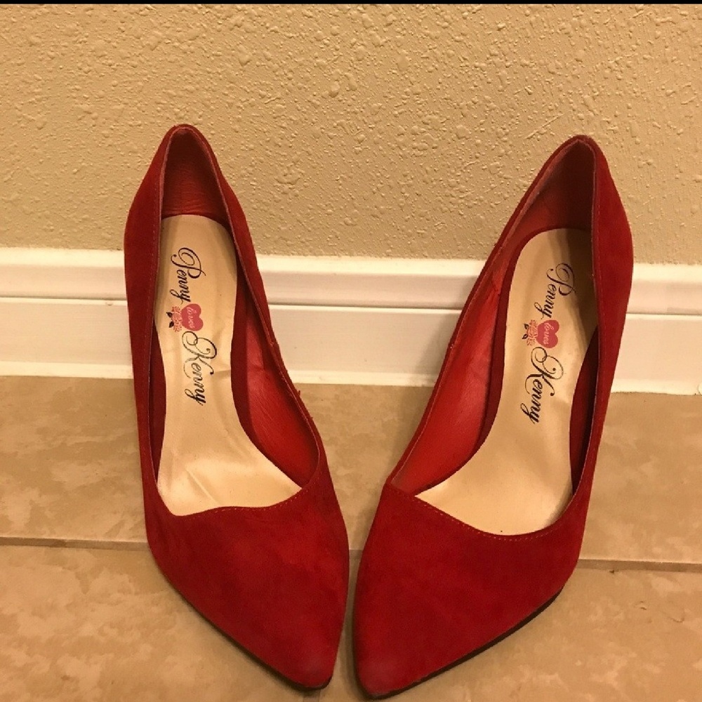 **LIMITED TIME SALE**Red faux suede heels