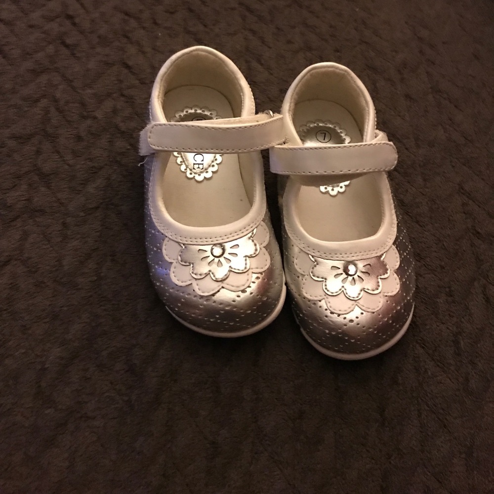 Silver dress shoes