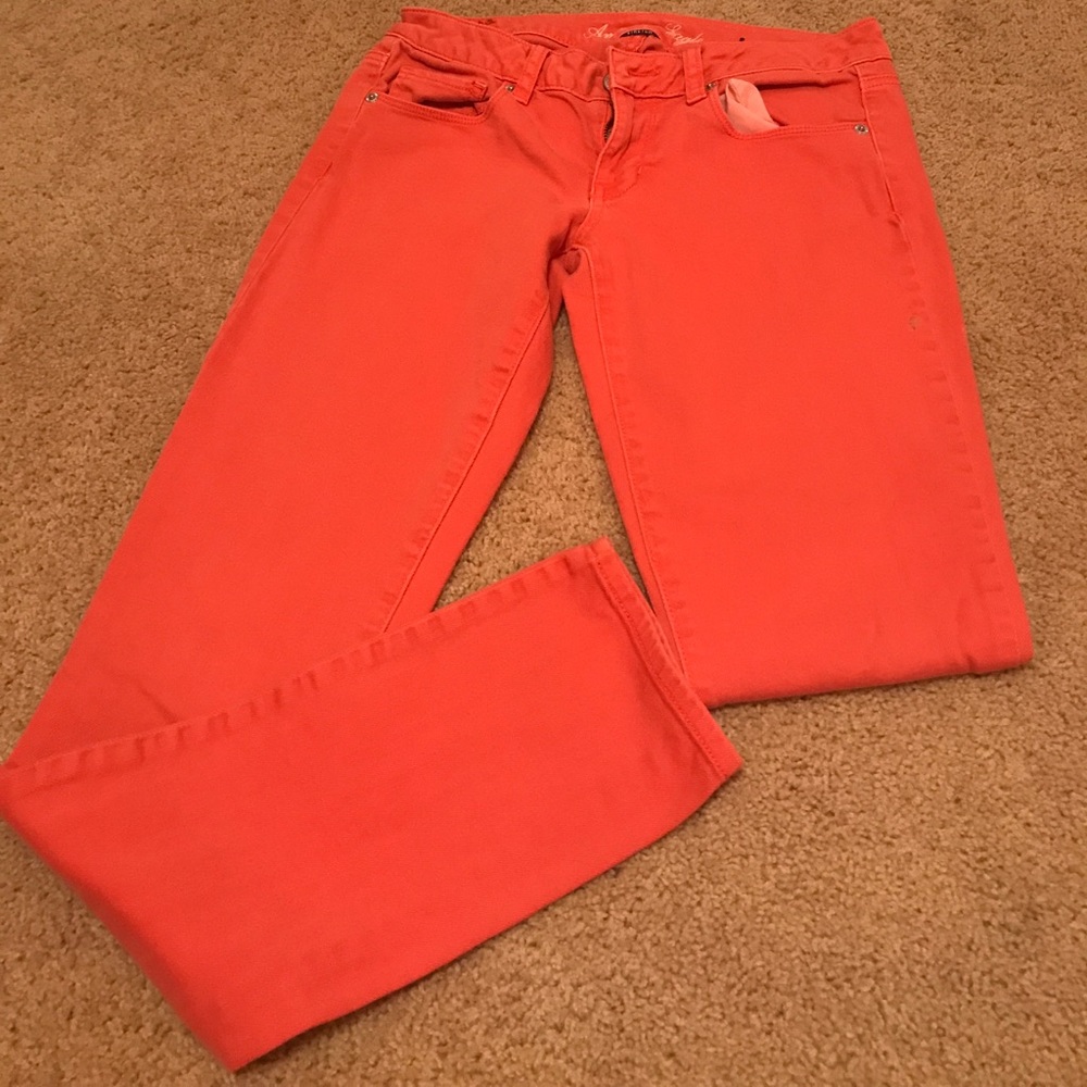 AE Red skinny jeans