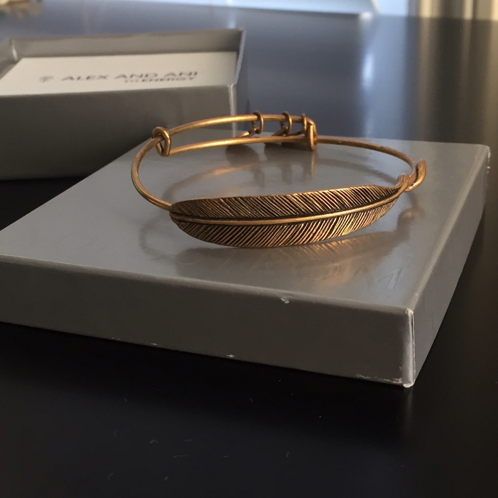 Alex and Ani Quill Feather Bangle - Gold