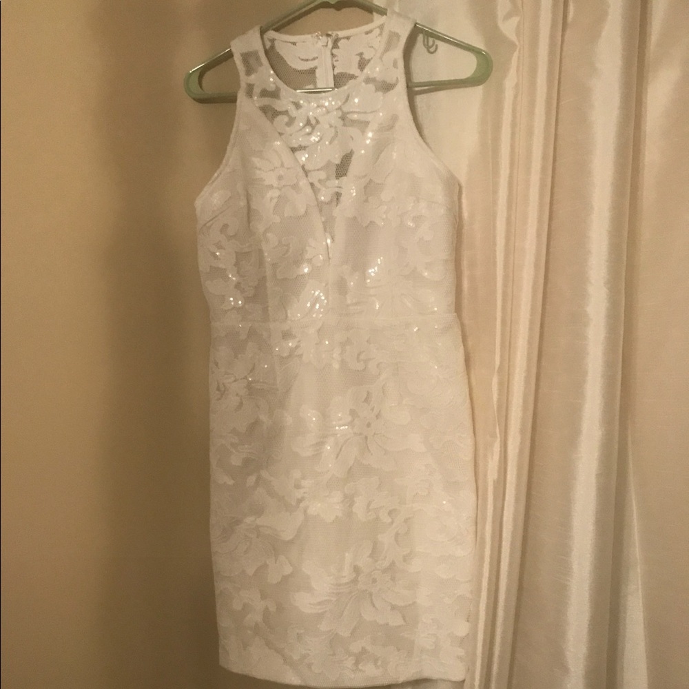 Gianni Bini white sequin dress