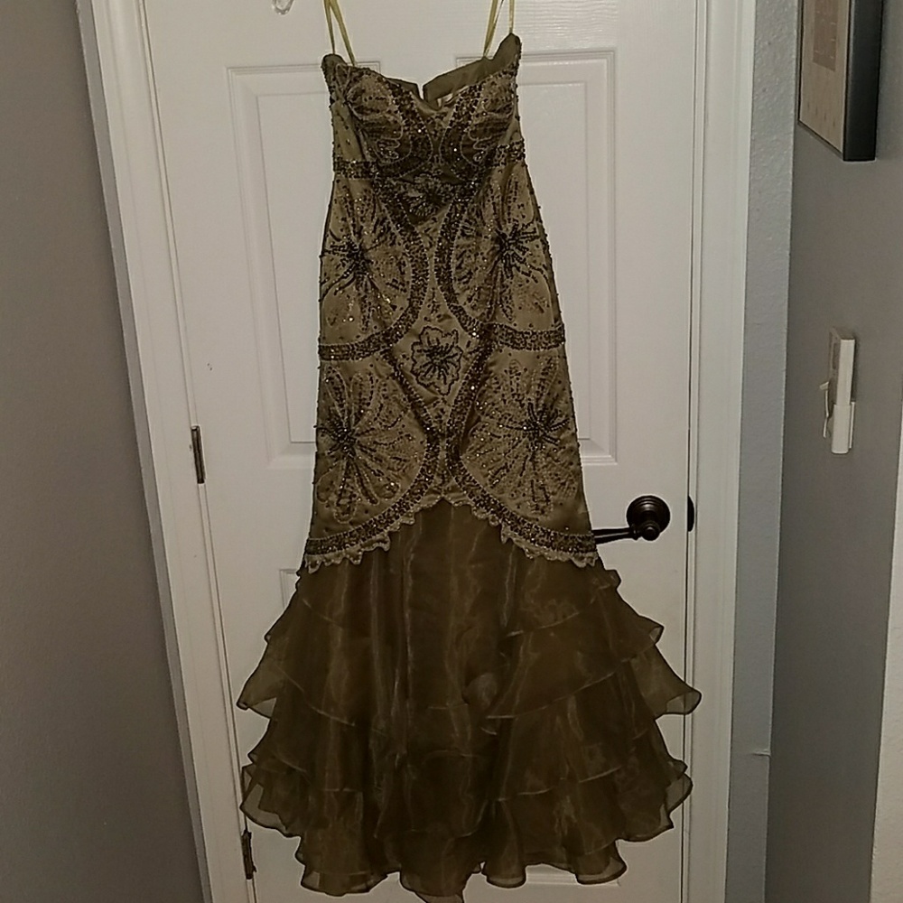 Olive green prom/evening gown