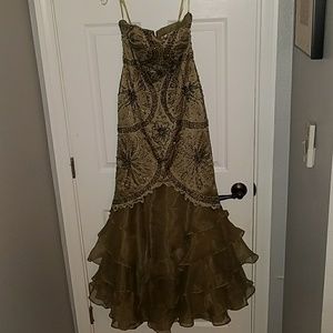 Olive green prom/evening gown