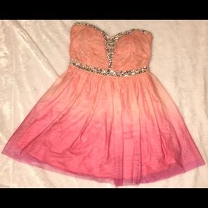 Pink ombré short homecoming dress
