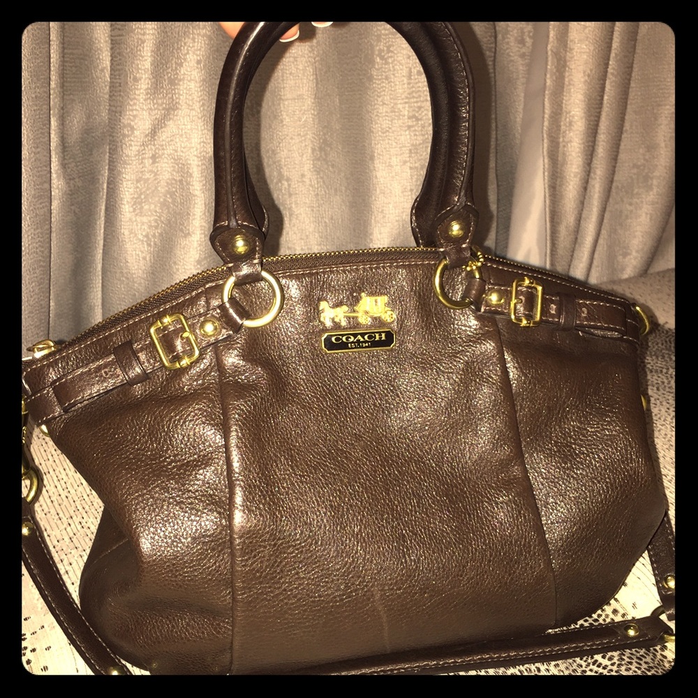 Madison Leather Sophia Satchel Brown